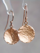 Χαμηλού Κόστους Γυναικείο Σκουλαρίκι-Γυναικεία μποέμ σκουλαρίκια με σφυρήλατο δίσκο, κρεμαστά σκουλαρίκια από ελαφρύ κράμα αλουμινίου, πολύχρωμα vintage chic κοσμήματα για γυναίκες, ιδανικά για καθημερινή χρήση, για διακοπές, παραλία και πάρτι