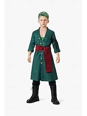 abordables Disfraces de anime-Aventurero del océano Swordsman Pirata del Sombrero de Paja Animé Traje de cosplay Accesorios Trajes De Cosplay Víspera de Todos los Santos Carnaval Disfraz Para Chico Niños Adulto
