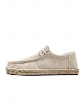 voordelige Heren-Beige casual loafers voor heren, lichtgewicht ontwerp met elastische veters, comfortabel en stijlvol voor buitenactiviteiten in resorts en zomervakanties.