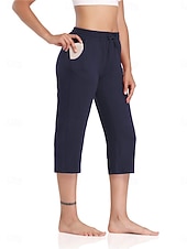 economico Pantaloni a gamba dritta-Per donna Chinos Dritto Vacanza Essenziale Casual Lunghezza al polpaccio Vita Alta Semplice Tasca Fascia Elastica Comodo Morbido Confortevole Elasticizzato All'aperto Streetwear blu navy Nero Grigio