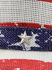 levne Příslušenství-250. výročí Spojených států pánský slaměný westernový klobouk s potiskem vlastenecké vlajky prodyšný tkaný fedora styl v několika designech festivalové prázdninové a volnočasové nošení