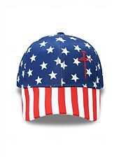 abordables Sombreros de mujer-Gorra de Béisbol de Poliéster para Mujeres del 250 Aniversario de los Estados Unidos con Impresión de Bandera de EE.UU. Múltiples Patrones Disponibles Ideal para EE.UU. Día de la Independencia y Uso