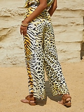 preiswerte Hose-Lady Lionheart seidene Satinhose mit elastischem Bund und weitem Bein