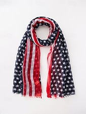 economico Accessori-Foulard in poliestere femminile dell'anniversario dei 250 anni degli Stati Uniti disponibili in più modelli leggero e traspirante per primavera e estate perfetto per USA Giorno dell'Indipendenza e