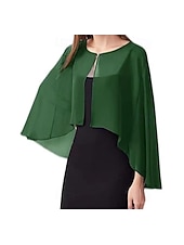 cheap Cape-Women's Wrap Mother's Wraps Bridal's Wraps Wedding Guest 's Wraps Cape Elegant Ladies Formal Style Sleeveless Chiffon Wedding Wraps With Pure Color For Daily Summer