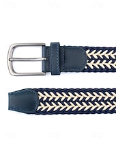 Недорогие Мужские ремни-Мужской эластичный плетеный пояс, полиэстер, различные цвета, идеально подходит для отдыха и повседневной носки.