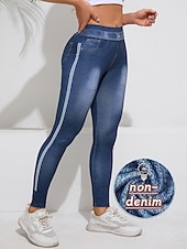 abordables -Femmes Pantalons Fuselés Leggings Jegging Vacances Streetwear Basique Longueur complète Taille moyenne Uni Cordon de serrage Avec Poches Confortable Micro-Élastique Haute Élasticité Quotidien Maison