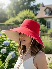 abordables Sombreros bucket de mujer-1 pcs Hombre Mujer Gorro para el Sol Gorro para senderismo Ala ancha Verano Al aire libre Protección Solar Filtro Solar Transpirable Reductor del Sudor Sombrero Color sólido Mezcla Poliéster / Algodón