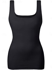 levne Jasná nádrž-Dámské Halenka Bez vzoru Aktivní stylové Bez rukávů Do U Běžné topy Denní Dovolená Jdeme ven Černá Bílá Hnědá Meruňková Růžová Léto Jaro