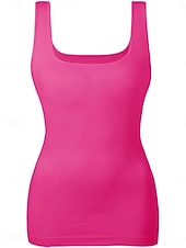 levne Jasná nádrž-Dámské Halenka Bez vzoru Aktivní stylové Bez rukávů Do U Běžné topy Denní Dovolená Jdeme ven Černá Bílá Hnědá Meruňková Růžová Léto Jaro