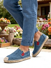 abordables Hommes-Espadrilles bleues pour homme, faciles à enfiler, légères et respirantes, au design décontracté et élégant, idéales pour les vacances en plein air et les aventures estivales.
