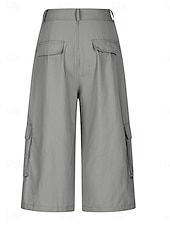 abordables Bermuda-Femmes Bermuda Shorts Capri Pantalon capri Shorts cargo Mode Streetwear Basique Longueur mollet Taille haute Uni Multi-poches Respirabilité Confortable Non Elastique Quotidien Vacances Rue Rouge