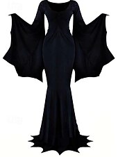  Walpurgisnacht Kleid Halloween-Kleid Hexe Morticia Addams Addams Familie Punk & Gothic Erwachsene Damen Karneval Party / Abend Einfache Halloween-Kostüme Verkleiden