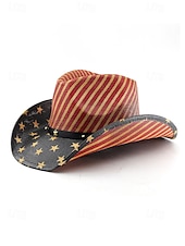 levne Příslušenství-250. výročí Spojených států pánský slaměný westernový klobouk s potiskem vlastenecké vlajky prodyšný tkaný fedora styl v několika designech festivalové prázdninové a volnočasové nošení