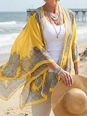 economico Cappelli-moda donna sciarpa scialle poncho stampato protezione solare sciarpa protezione solare scialle spiaggia scialle bikini copertura morbida e confortevole