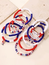 Недорогие Аксессуары-Юбилейный комплект акриловых бусин для женщин к 250-летию США доступен в разных стилях тема свободы США идеально подходит для повседневной носки