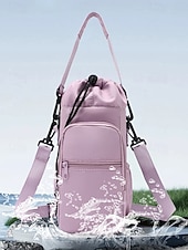 olcso Keresztpántos táskák-Női vízálló nejlon kulacstáska telefonzsebbel, többszínű keresztpántos hordozó fitneszhez, sporthoz, túrázáshoz és hétköznapi használatra, állítható vállpántos utazó italtartóval.