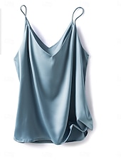 preiswerte Einfacher Tank-Damen Bluse Camisole-Tanktop Rückenfrei Einfach Stilvoll Ärmellos Träger Normale Oberteile Ferien Ausgehen Blau Koralle Rot Hellgrün Marineblau Sommer Frühling