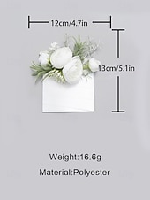 preiswerte Hochzeit ACC-Einstecktuch für Herren, Kunstblume aus Polyester, weiß und rosa, praktisches Design, ideal für Hochzeiten und festliche Anlässe