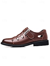 halpa Sandals-Men's Wedding Shoes, Classic Black Faux Leather Comfortable Fit, Perfect for Groom and Wedding Ceremonies