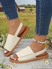 abordables Sandalias Planas-Sandalias planas informales de color verde militar para mujer: cómodas sandalias planas con punta abierta y tira trasera para playa y viajes en verano. &amp;uso diario