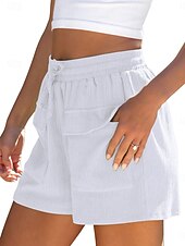 economico Pantaloncini sportivi-Per donna Pantaloni da tuta Chinos Shorts Vacanza Moda Streetwear Corto Vita Alta Semplice Tasca Fascia Elastica Comodo Comodità Morbido Elasticizzato All'aperto Streetwear Nero Bianco Viola chiaro