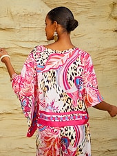 levne košile, topy a halenky-Hedvábný saténový top s růžovým paisley vzorem od Blush&amp;Beast