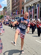 economico Scarpe da uomo-sandali da uomo per il 250° anniversario degli Stati Uniti: comode calzature patriottiche con stampa di bandiera per spiaggia, barbecue, sfilate e celebrazioni estive