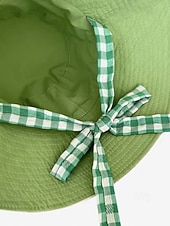  Wendbarer Damen-Bucket-Hat mit breiter Krempe, leichtes Polyester, in verschiedenen Farben erhältlich, beidseitig tragbar mit Schleifendetail, Sonnenschutzkappe für den St. Patrick's Day, Urlaub und Freizeit.