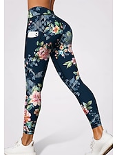 abordables jambières 3d-Femmes leggings de pilates Pantalons de fitness Leggings décontractés Poches Droit de timbre Patchwork Pilates Salle de sport Entraînement en salle Pantalons Collants Leggings Bloc de Couleur Floral