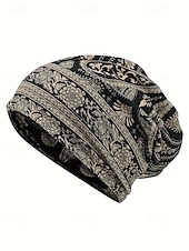 levne Dámské klobouky-Dámská bohémská čepice s paisley vzorem, měkká polyesterová vícebarevná pokrývka hlavy a nákrčník, lehký doplněk ve vintage stylu pro ženy, ideální pro každodenní nošení, dovolenou a cestování