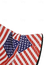  כובע דלי לנשים מפוליאסטר עם הדפס דגל ארה"ב, מושלם לציון 250 שנה לארה"ב, יום העצמאות וללבוש יומיומי קז'ואל