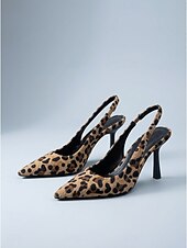 preiswerte Slingback-Pumps-Slingback-Pumps mit Leopardenmuster für Damen – elegante Stiletto-Pumps mit spitzer Zehenpartie und Tiermotiv für luxuriöse Hotel-Dinner, Cocktailpartys und elegante Abendgarderobe