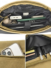 Χαμηλού Κόστους Ανδρικές τσάντες-Ανδρική τσάντα ώμου από καμβά, πολύχρωμη τσάντα ώμου μεγάλης χωρητικότητας με χιαστί ώμο, casual vintage τσάντα εργασίας για φορητό υπολογιστή για καθημερινές μετακινήσεις, υπαίθριες δραστηριότητες και χρήση γραφείου