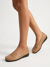 economico Donne-Mocassini da donna in morbida similpelle con design traspirante e traforato, comode e leggere ballerine per donna, per passeggiate casual, lavoro, viaggi &amp;abbigliamento quotidiano