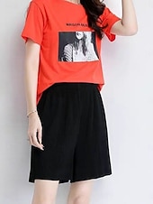 Χαμηλού Κόστους Σορτς βερμούδα-Γυναικεία Σορτς των Βερμούδων Σορτσάκια Καλοκαιρινό σορτς Σορτς παραλίας Διακοπές Μοντέρνα Κομψό στυλ street σύντομο Ψηλή Μέση Σκέτο Κορδόνι Τσέπη Ελαστική μέση Ικανότητα να αναπνέει Άνετο