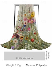 Недорогие Женские шарфы-Женский шарф из полиэстера с изображением клевера, изготовленный из дышащего шифона, с зеленым узором в виде клевера, идеально подходит для Дня Святого Патрика и повседневной носки.