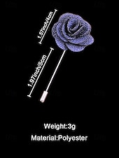 tanie Wesele ACC-Ręcznie wykonana męska broszka z motywem róży - elegancka butonierka z tkaniny poliestrowej na śluby, dodatki do garniturów pana młodego i drużbów, bale maturalne i imprezy - stylowa broszka z motywem kwiatowym w wielu kolorach