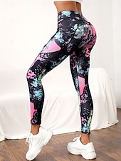 economico -Per donna Pantaloni Pantaloncini anti sfregamento Moda Streetwear Essenziale Lunghezza intera Vita Alta Grafico Elastico in vita Confortevole Alta elasticità Palestra Yoga Streetwear Rosa Rosa scuro