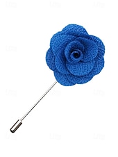 tanie Wesele ACC-Ręcznie wykonana męska broszka z motywem róży - elegancka butonierka z tkaniny poliestrowej na śluby, dodatki do garniturów pana młodego i drużbów, bale maturalne i imprezy - stylowa broszka z motywem kwiatowym w wielu kolorach