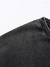 preiswerte Basic-T-Shirts-Herren Baumwoll-T-Shirt Gewaschenes Hemd T-Shirt Kurzarm Rundhalsausschnitt Sommer Frühling Ganzjahres Einfarbig Einfach Retro Vintage Betrübt Tasche Stückgefärbt Gewaschen Lässig Urlaub Straße