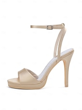 abordables novia-Sandalias de tacón alto con tira en el tobillo doradas para mujer, elegantes zapatos de novia minimalistas para bodas en la ciudad.