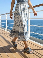 baratos Mulheres-Sandálias femininas ortopédicas marrons com estampa floral – calçados confortáveis, respiráveis e com amortecimento, ideais para uso diário, em casa, em viagens e longas caminhadas.