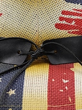 levne Příslušenství-250. výročí Spojených států pánský slaměný westernový klobouk s potiskem vlastenecké vlajky prodyšný tkaný fedora styl v několika designech festivalové prázdninové a volnočasové nošení