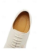 billiga Derby skor-Vita slip-on-skor i konstläder för män, klassiska formella skor för bröllop och ceremonier