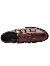 halpa Sandals-Men's Wedding Shoes, Classic Black Faux Leather Comfortable Fit, Perfect for Groom and Wedding Ceremonies