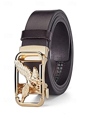 preiswerte Herrengürtel-Echtleder-Herrengürtel mit Adler-Automatikschnalle – luxuriöser Rindsledergürtel für Business, Hochzeiten und formelle Alltagskleidung – stilvoller Ratschengürtel in verschiedenen Farben und Ausführungen