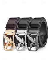 preiswerte Herrengürtel-Echtleder-Herrengürtel mit Adler-Automatikschnalle – luxuriöser Rindsledergürtel für Business, Hochzeiten und formelle Alltagskleidung – stilvoller Ratschengürtel in verschiedenen Farben und Ausführungen