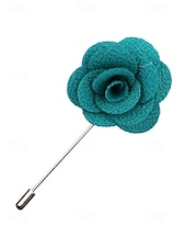 tanie Wesele ACC-Ręcznie wykonana męska broszka z motywem róży - elegancka butonierka z tkaniny poliestrowej na śluby, dodatki do garniturów pana młodego i drużbów, bale maturalne i imprezy - stylowa broszka z motywem kwiatowym w wielu kolorach