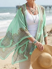 economico Cappelli-moda donna sciarpa scialle poncho stampato protezione solare sciarpa protezione solare scialle spiaggia scialle bikini copertura morbida e confortevole